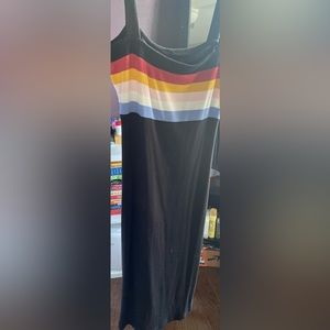 Aero dress- long black with striped front
